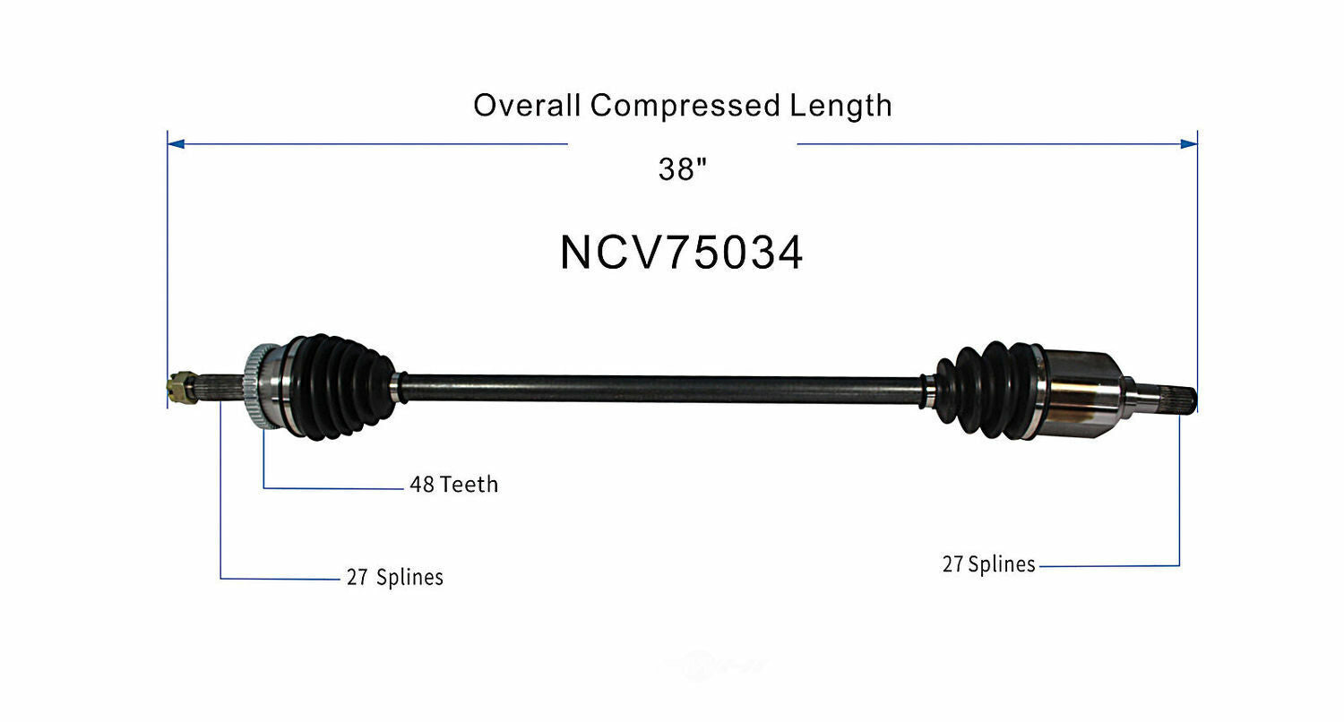 GSP North America NCV75034 CV Axle Assembly