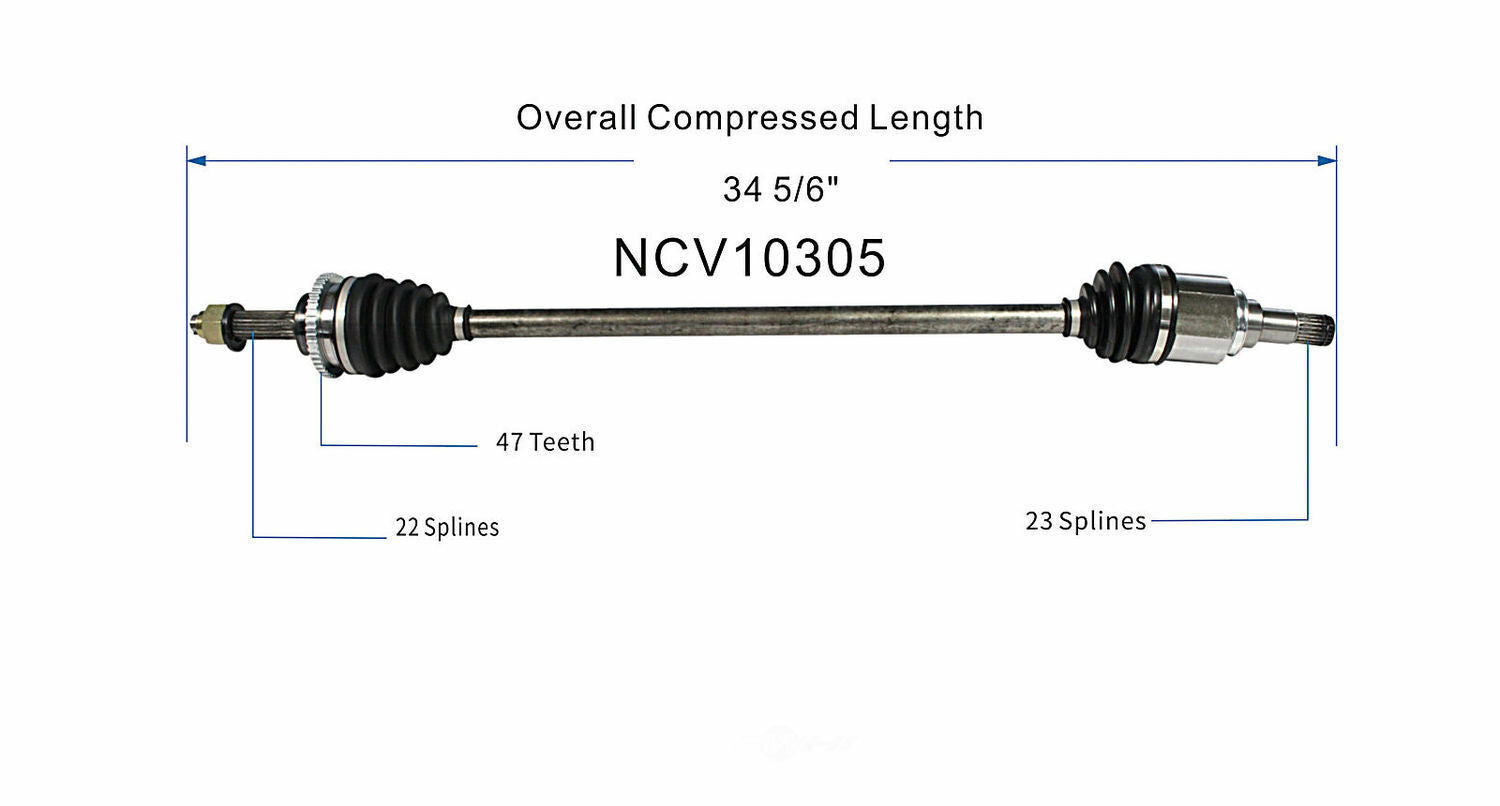 GSP North America NCV10305 CV Axle Assembly