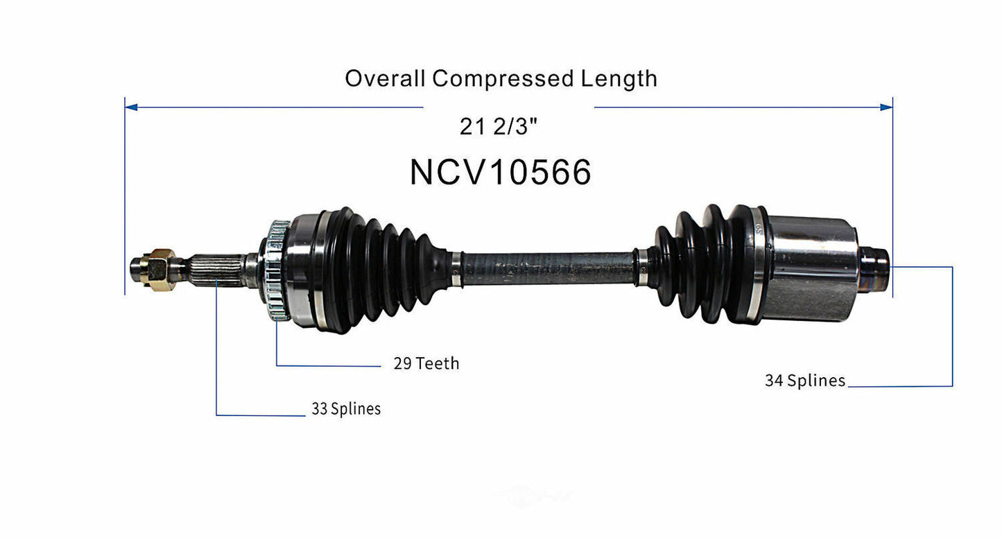 GSP North America NCV10566 CV Axle Assembly