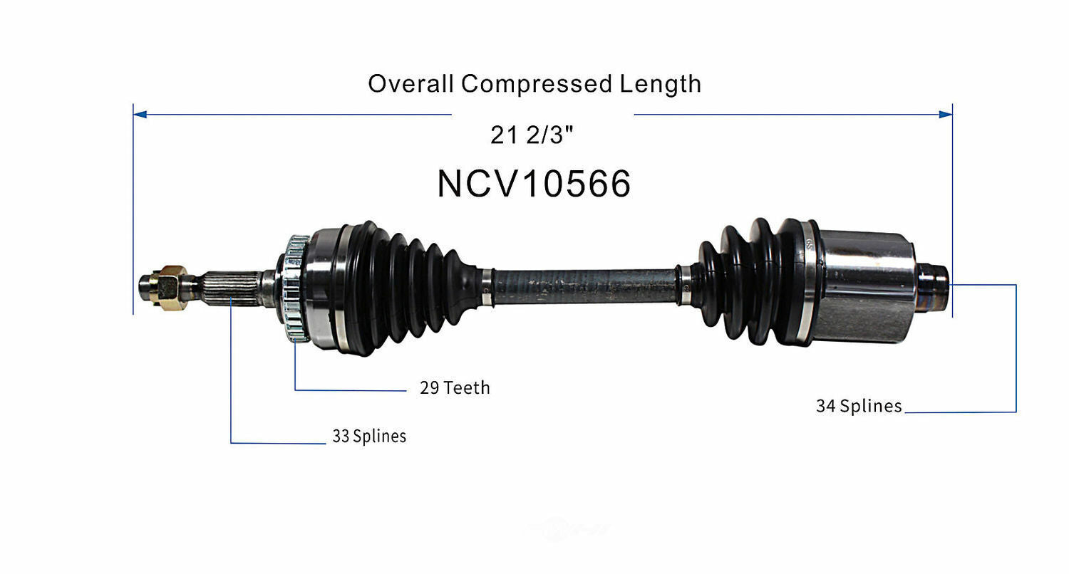 GSP North America NCV10566 CV Axle Assembly