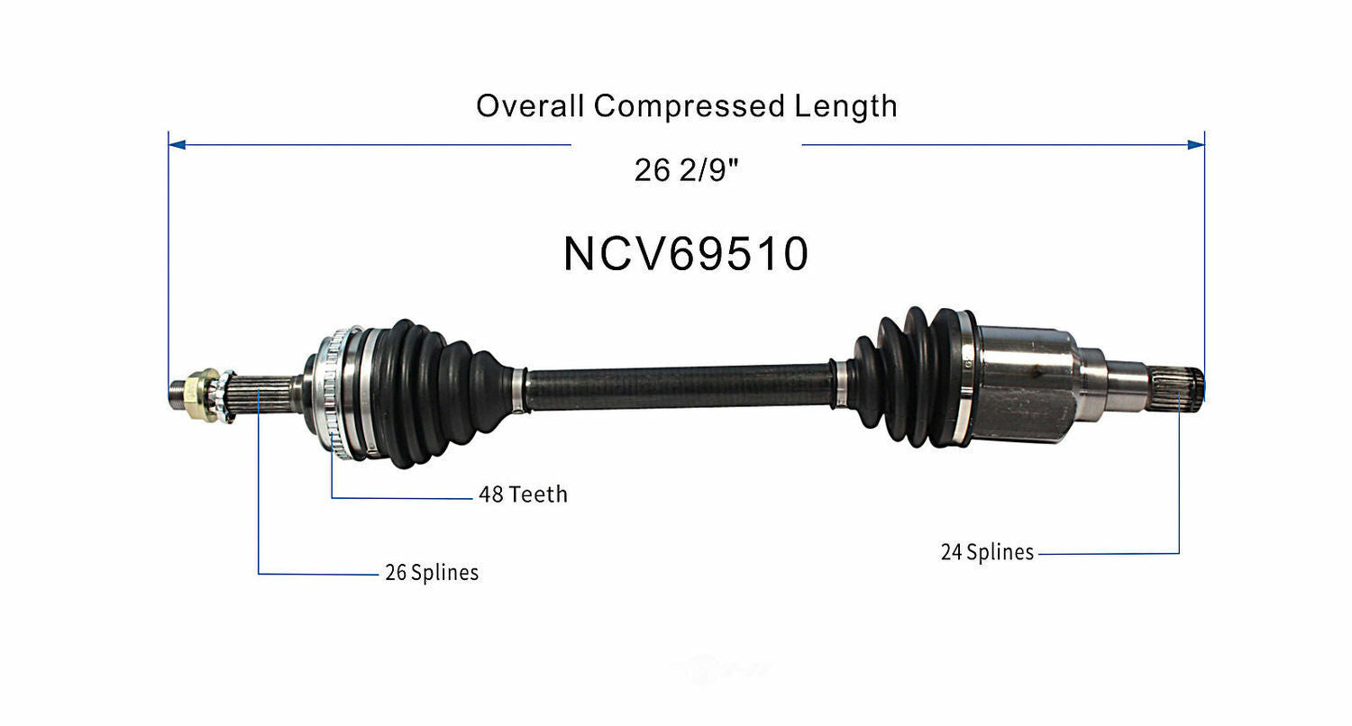 GSP North America NCV69510 CV Axle Assembly