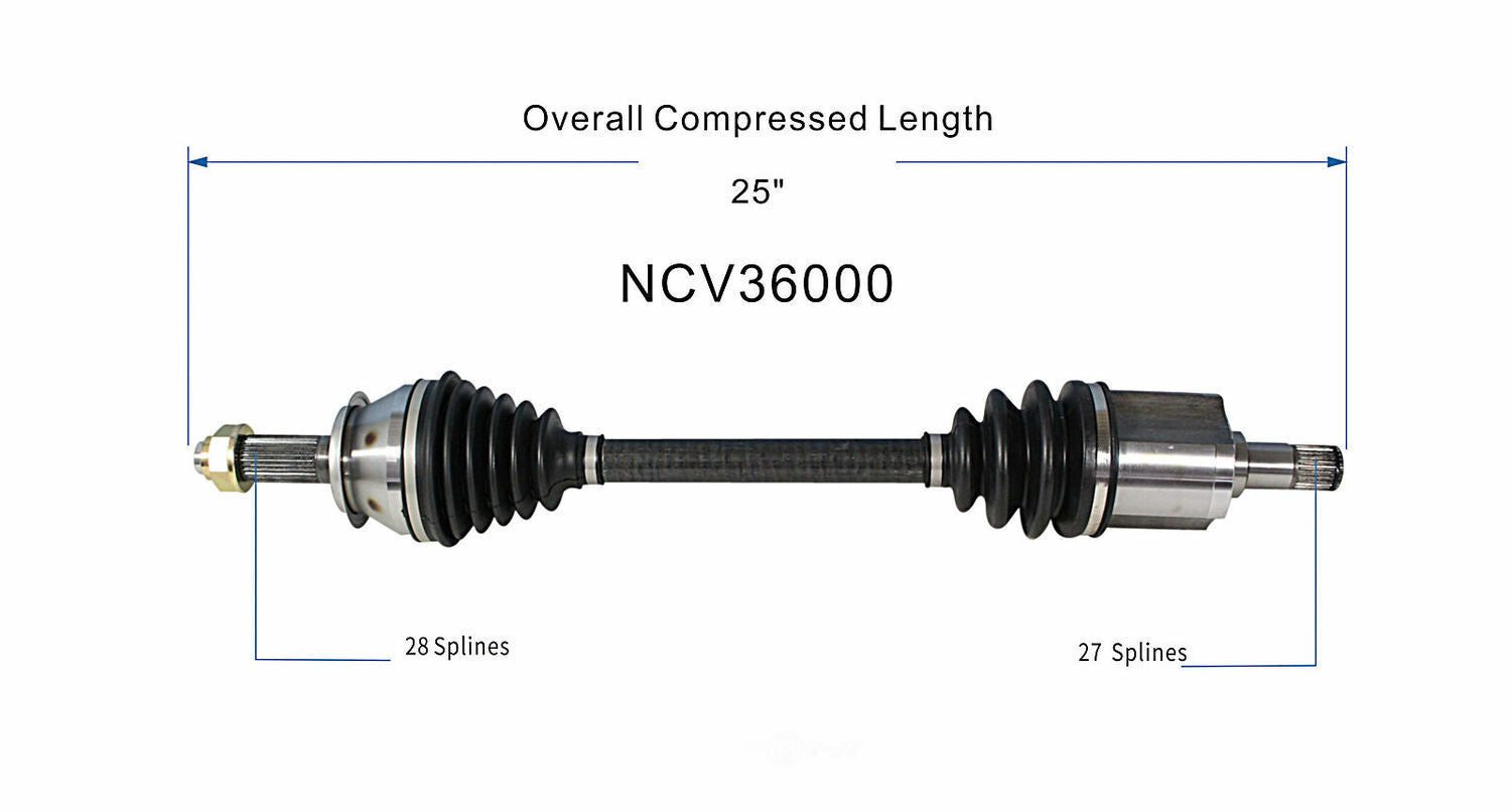 GSP North America NCV36000 CV Axle Assembly