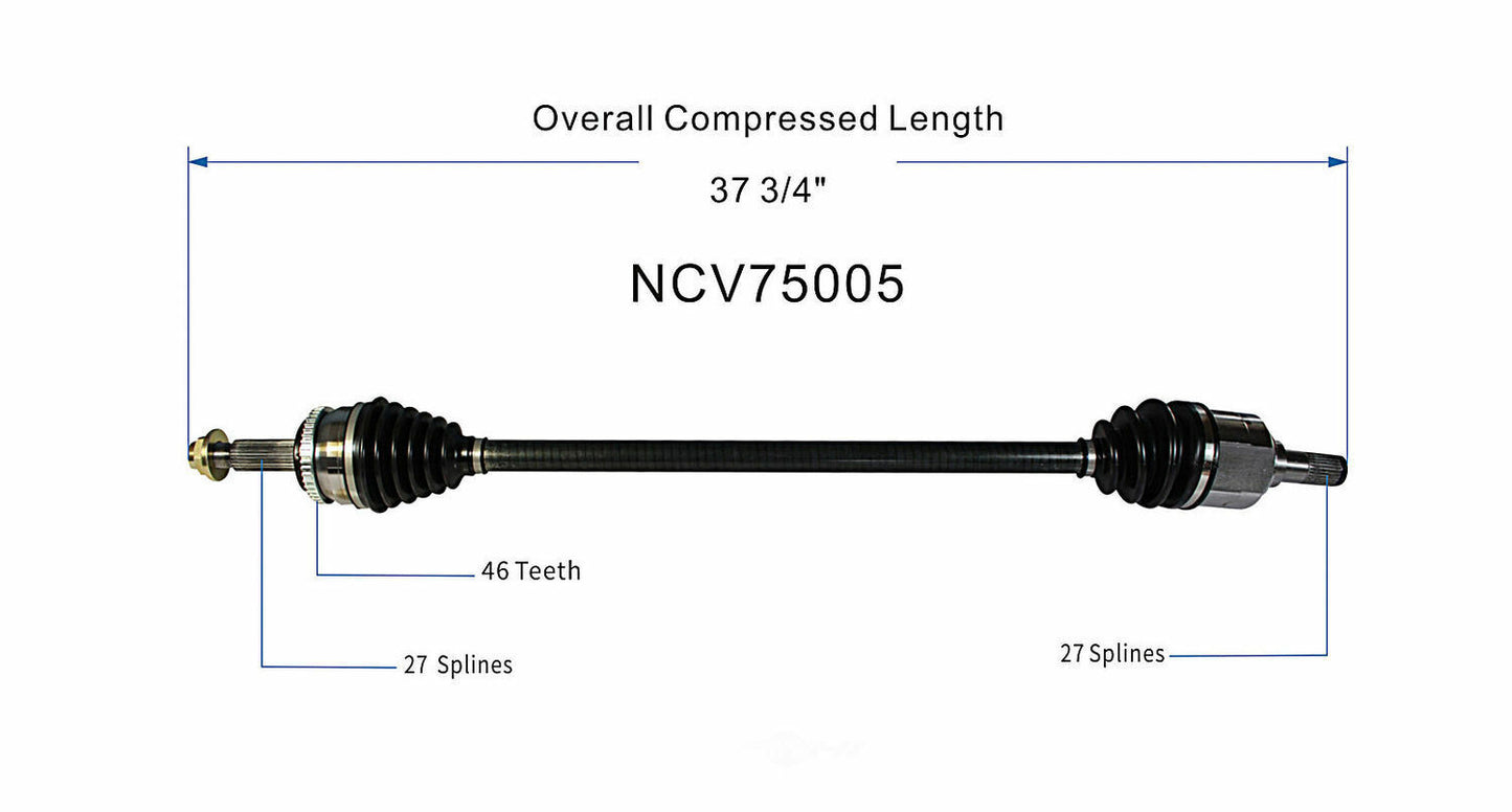 GSP North America NCV75005 CV Axle Assembly