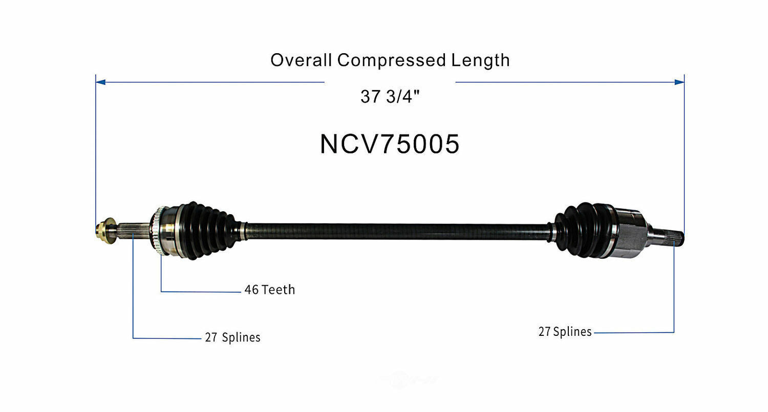 GSP North America NCV75005 CV Axle Assembly