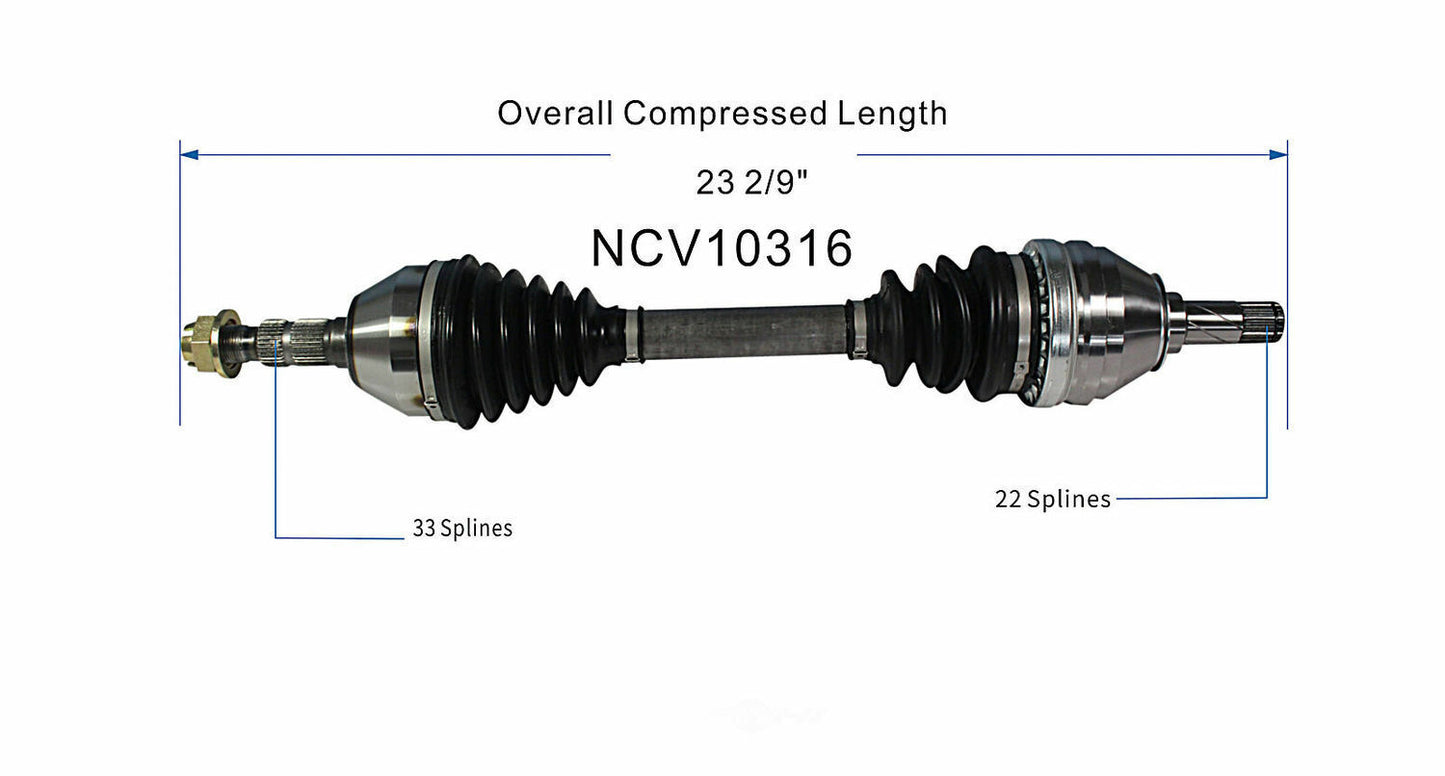 GSP North America NCV10316 CV Axle Assembly