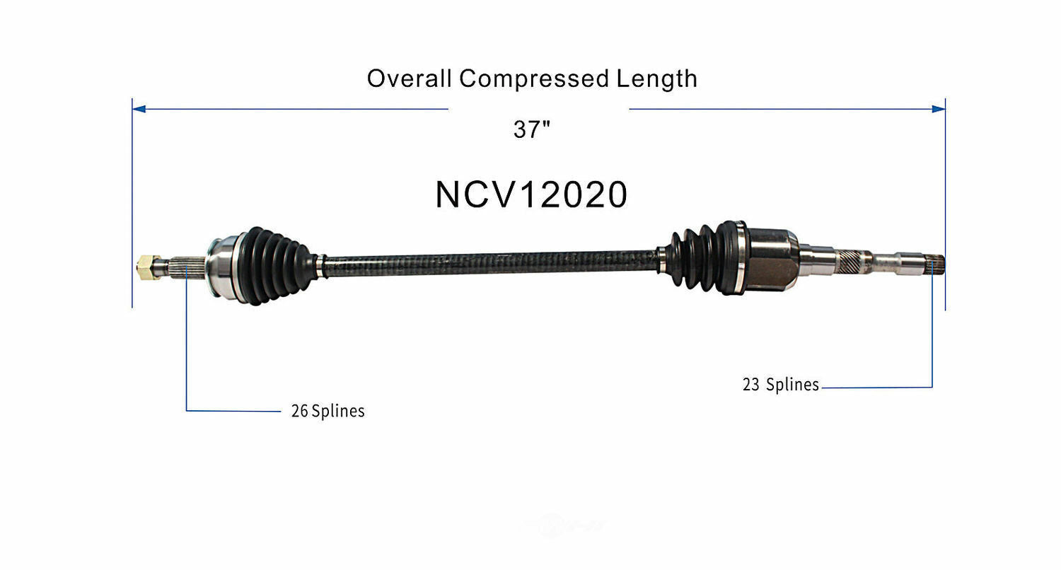 GSP North America NCV12020 CV Axle Assembly