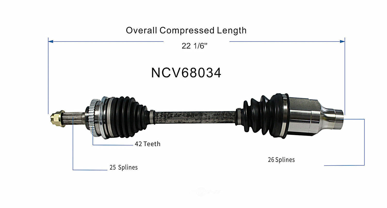 GSP North America NCV68034 CV Axle Assembly