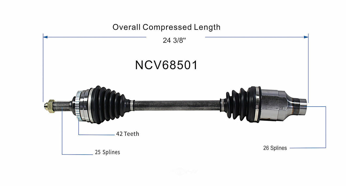 GSP North America NCV68501 CV Axle Assembly