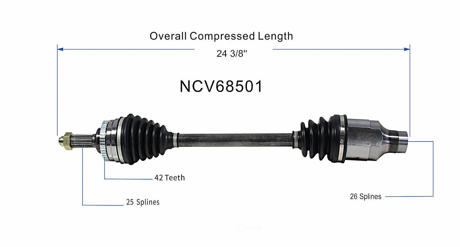 GSP North America NCV68501 CV Axle Assembly