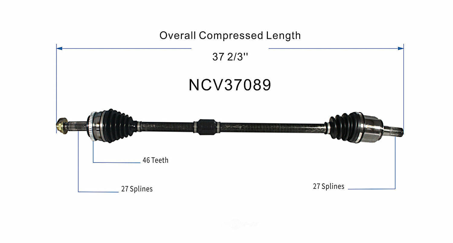 GSP North America NCV37089 CV Axle Assembly