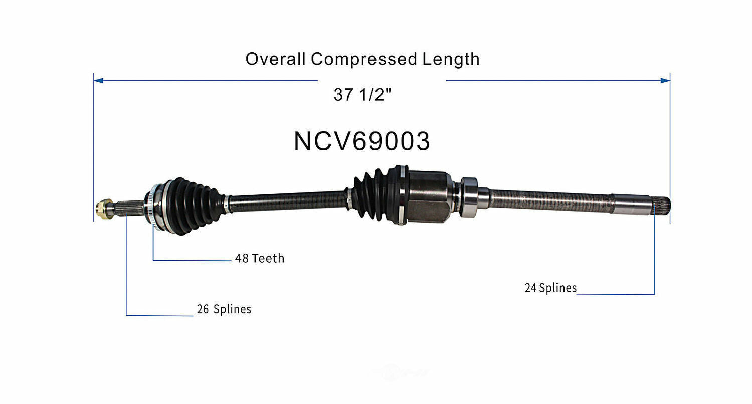 GSP North America NCV69003 CV Axle Assembly