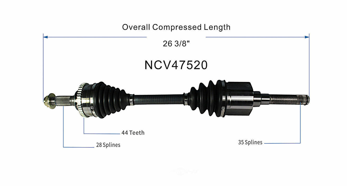 GSP North America NCV47520 CV Axle Assembly