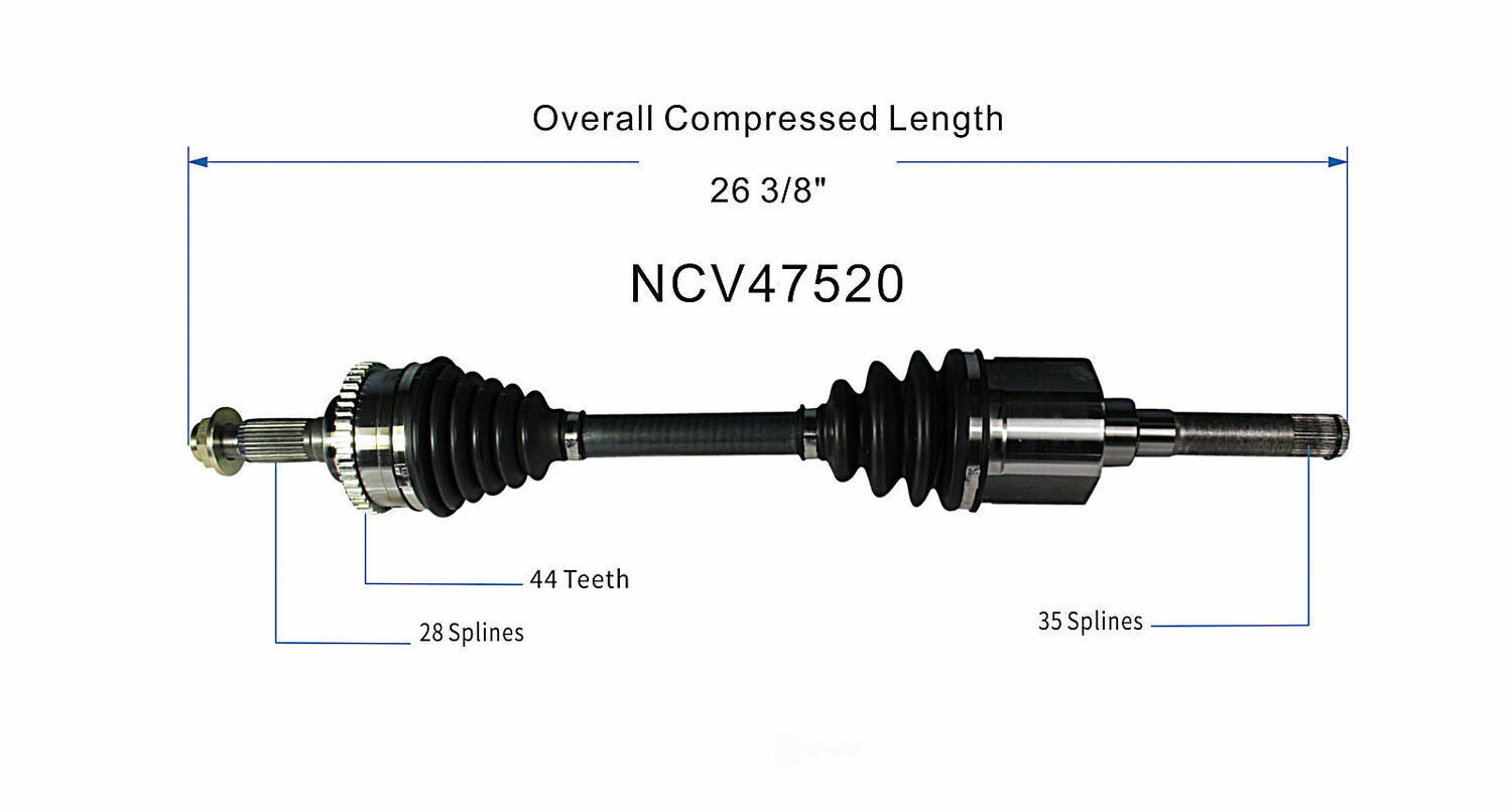 GSP North America NCV47520 CV Axle Assembly