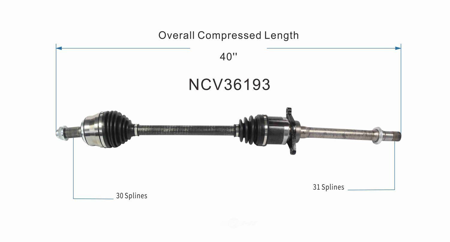 GSP North America NCV36193 CV Axle Assembly