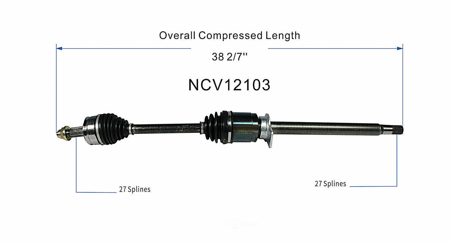 GSP North America NCV12103 CV Axle Assembly