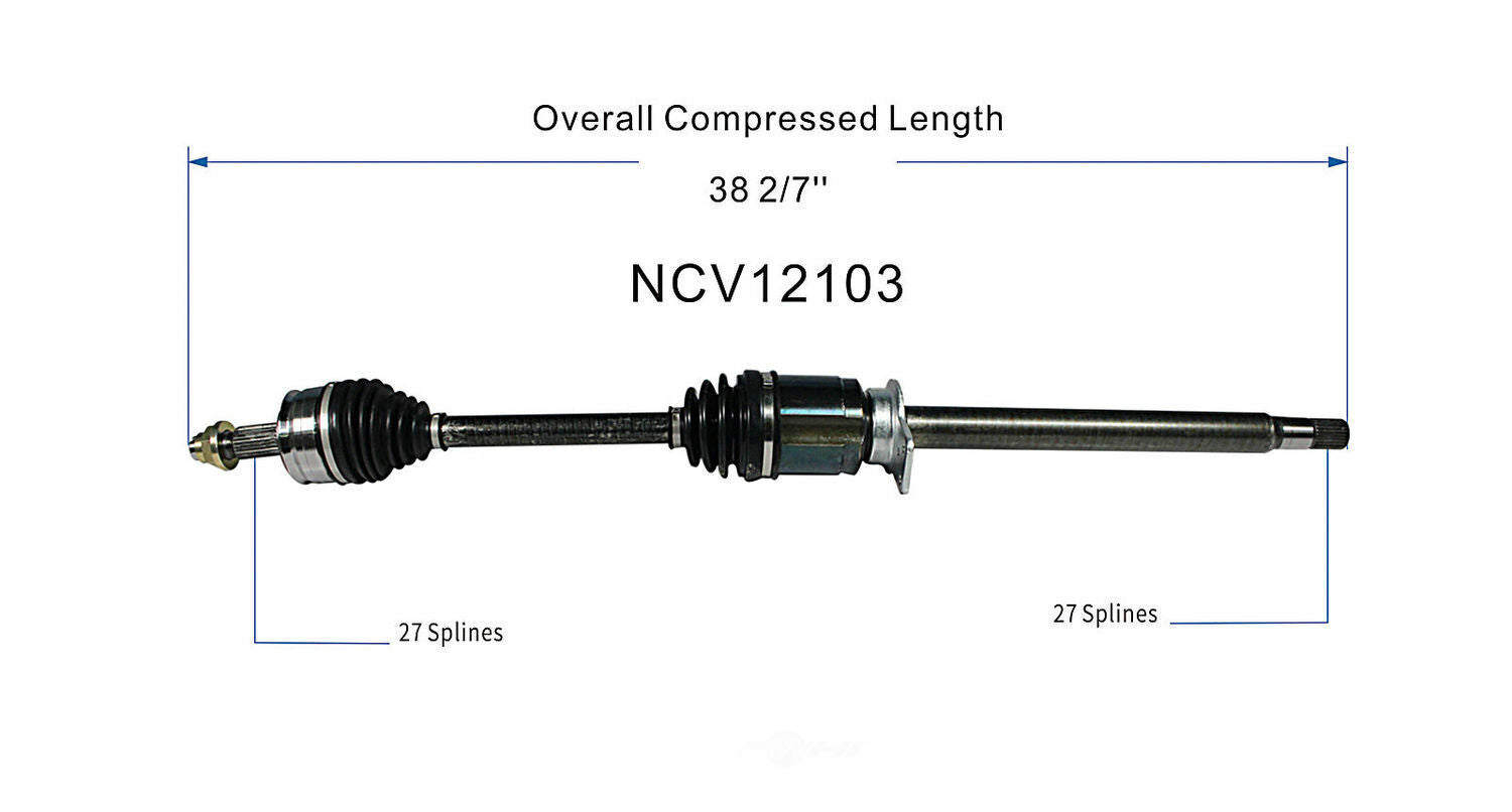 GSP North America NCV12103 CV Axle Assembly