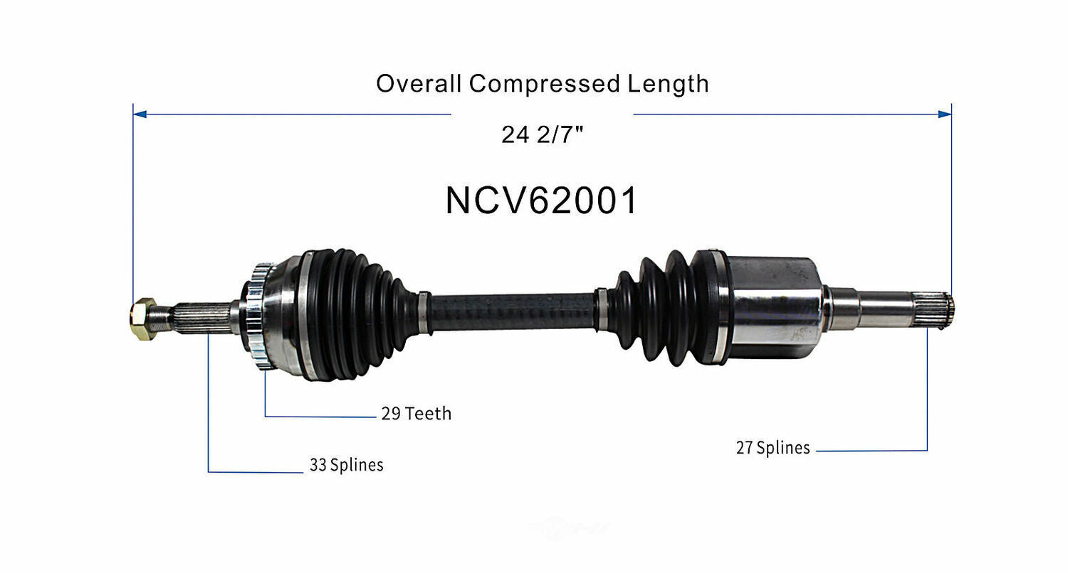 GSP North America NCV62001 CV Axle Assembly