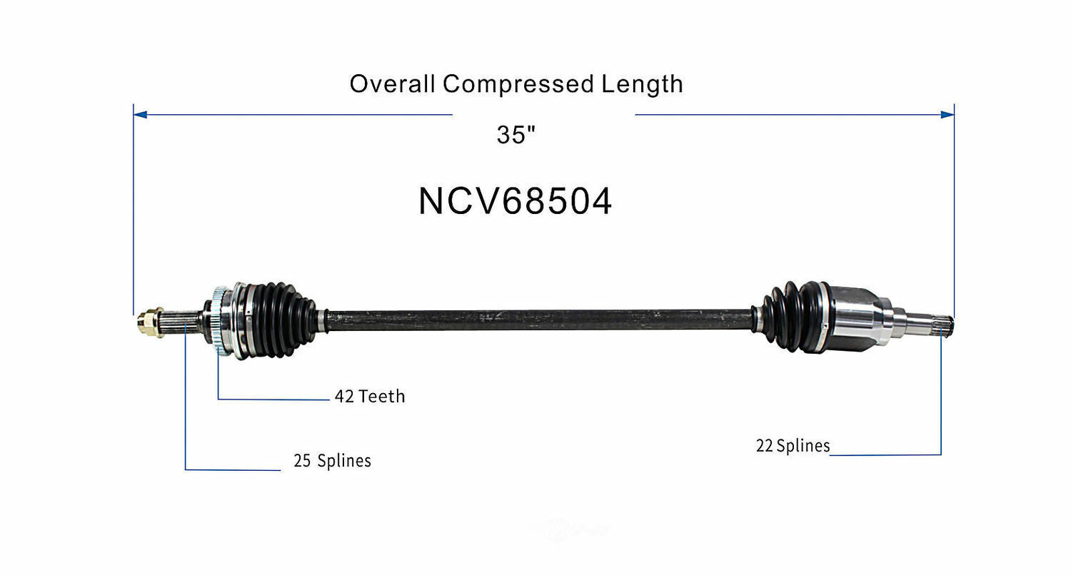 GSP North America NCV68504 CV Axle Assembly