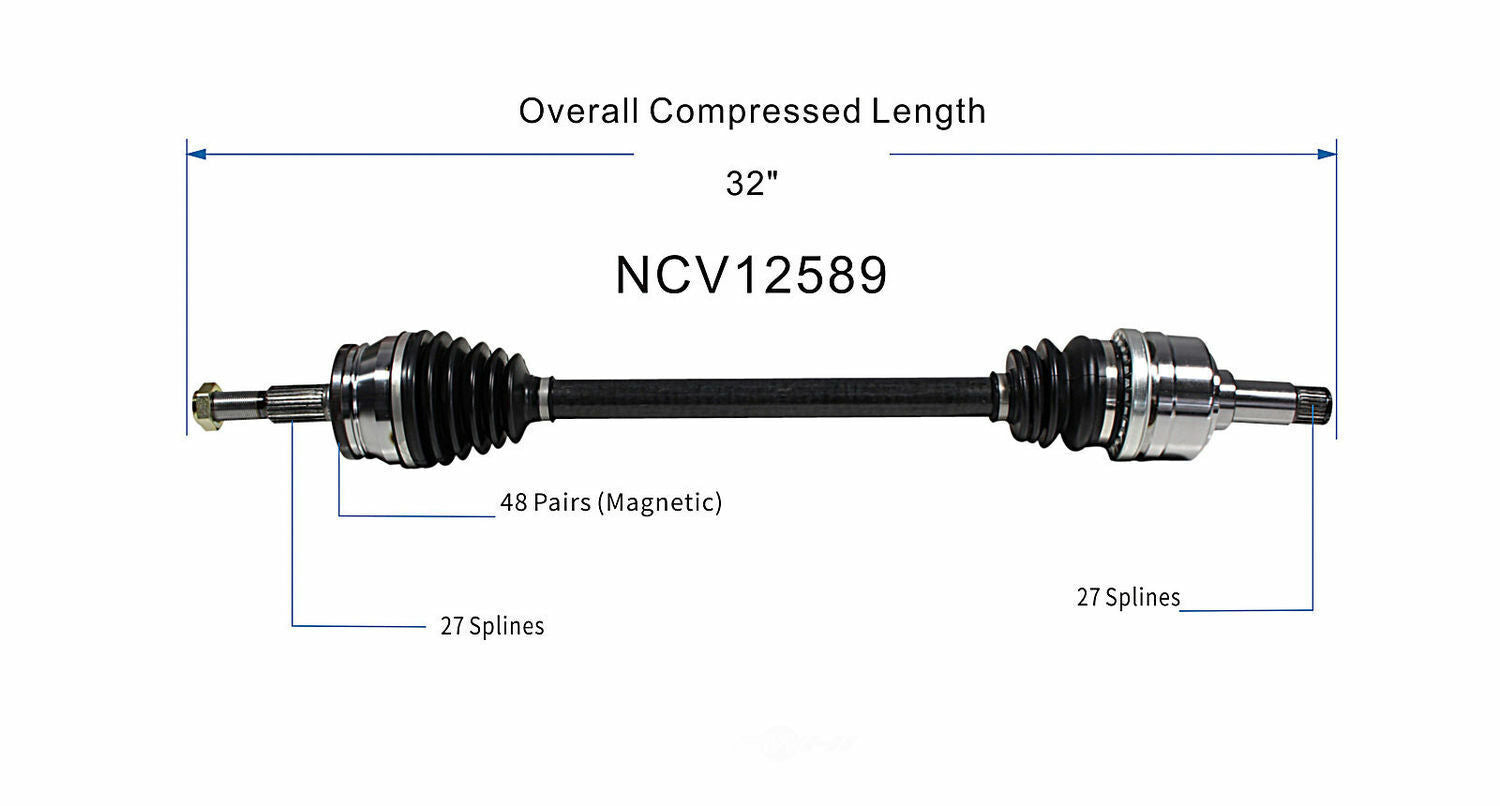 GSP North America NCV12589 CV Axle Assembly