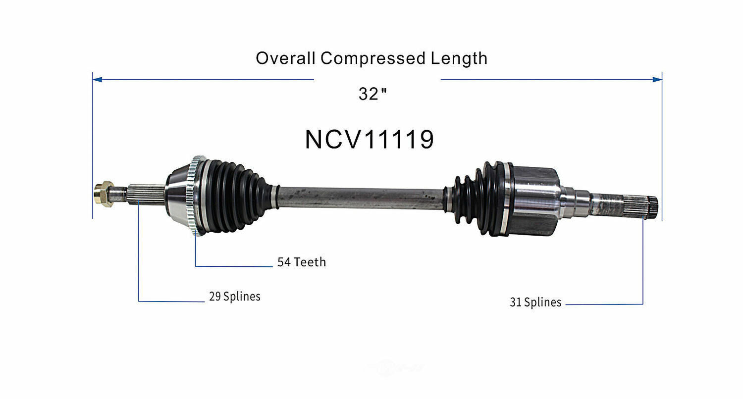 GSP North America NCV11119 CV Axle Assembly