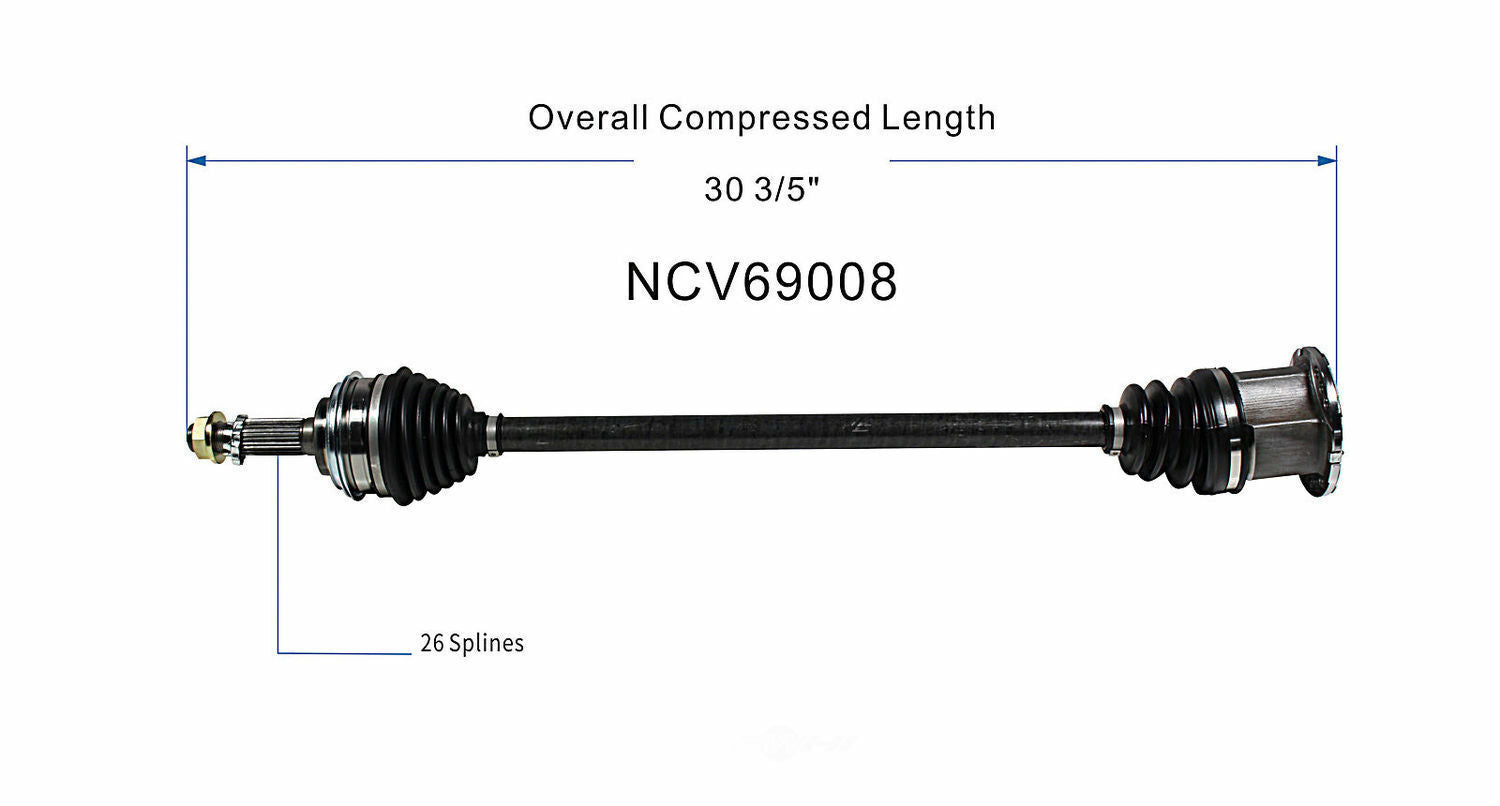 GSP North America NCV69008 CV Axle Assembly