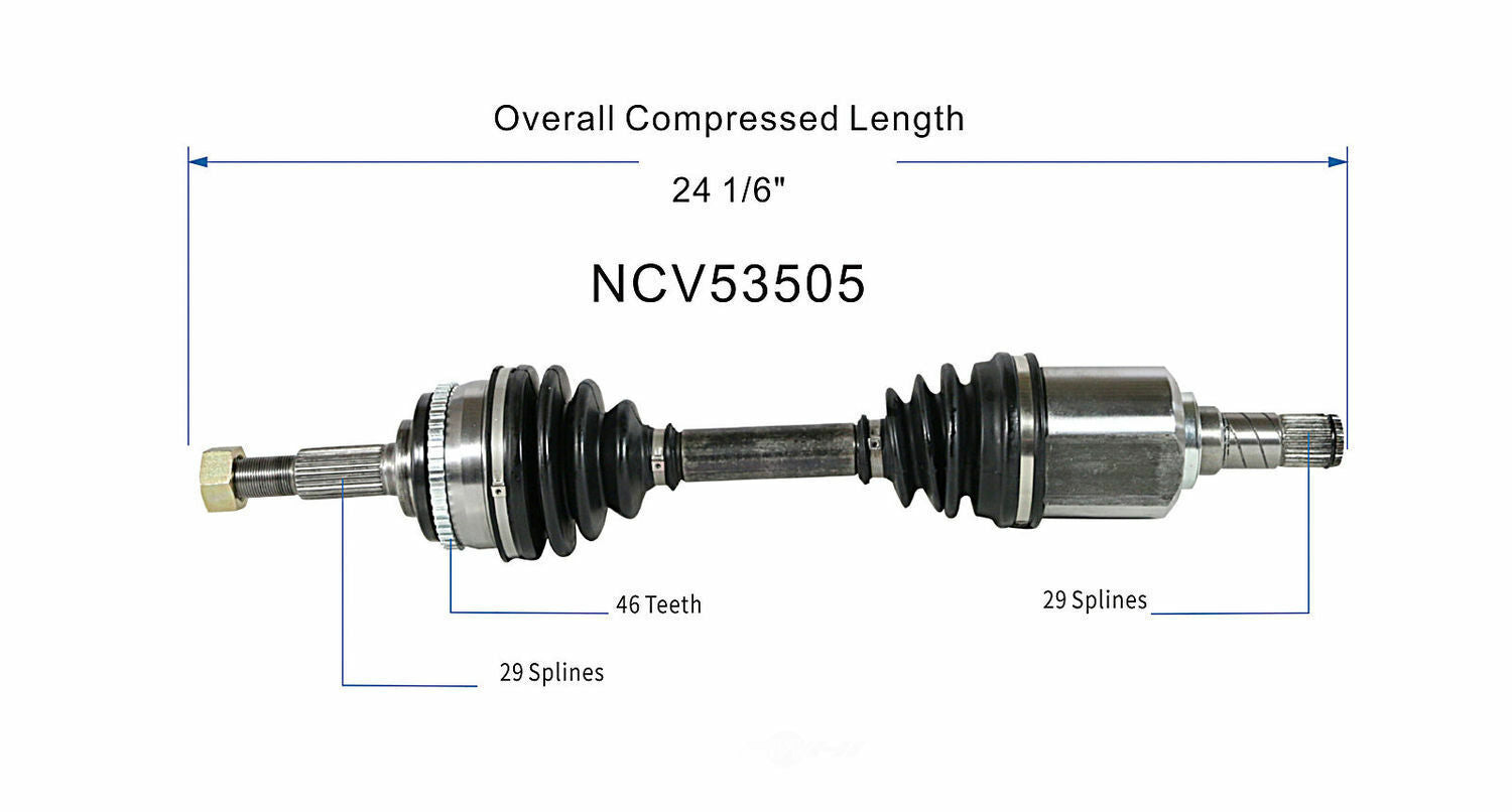 GSP North America NCV53505 CV Axle Assembly