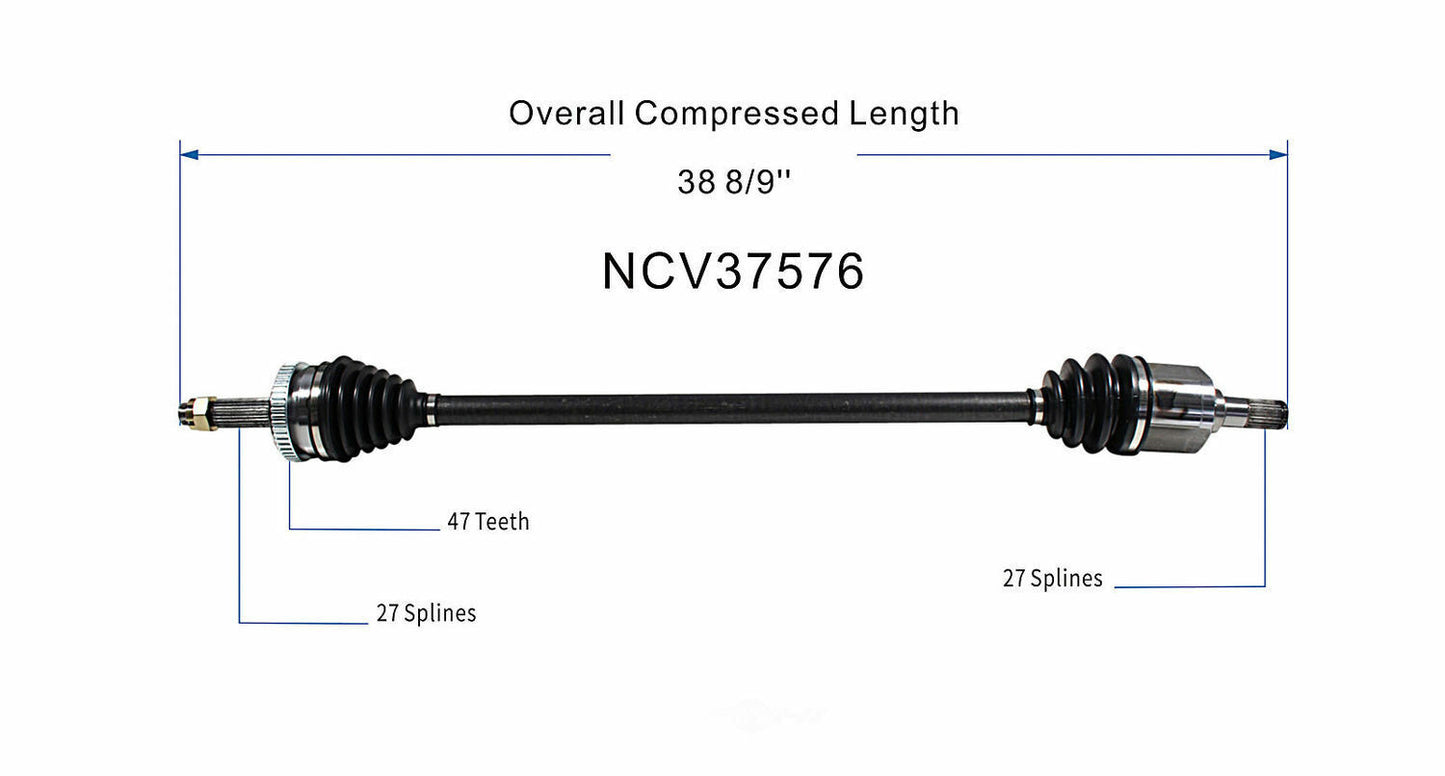GSP North America NCV37576 CV Axle Assembly