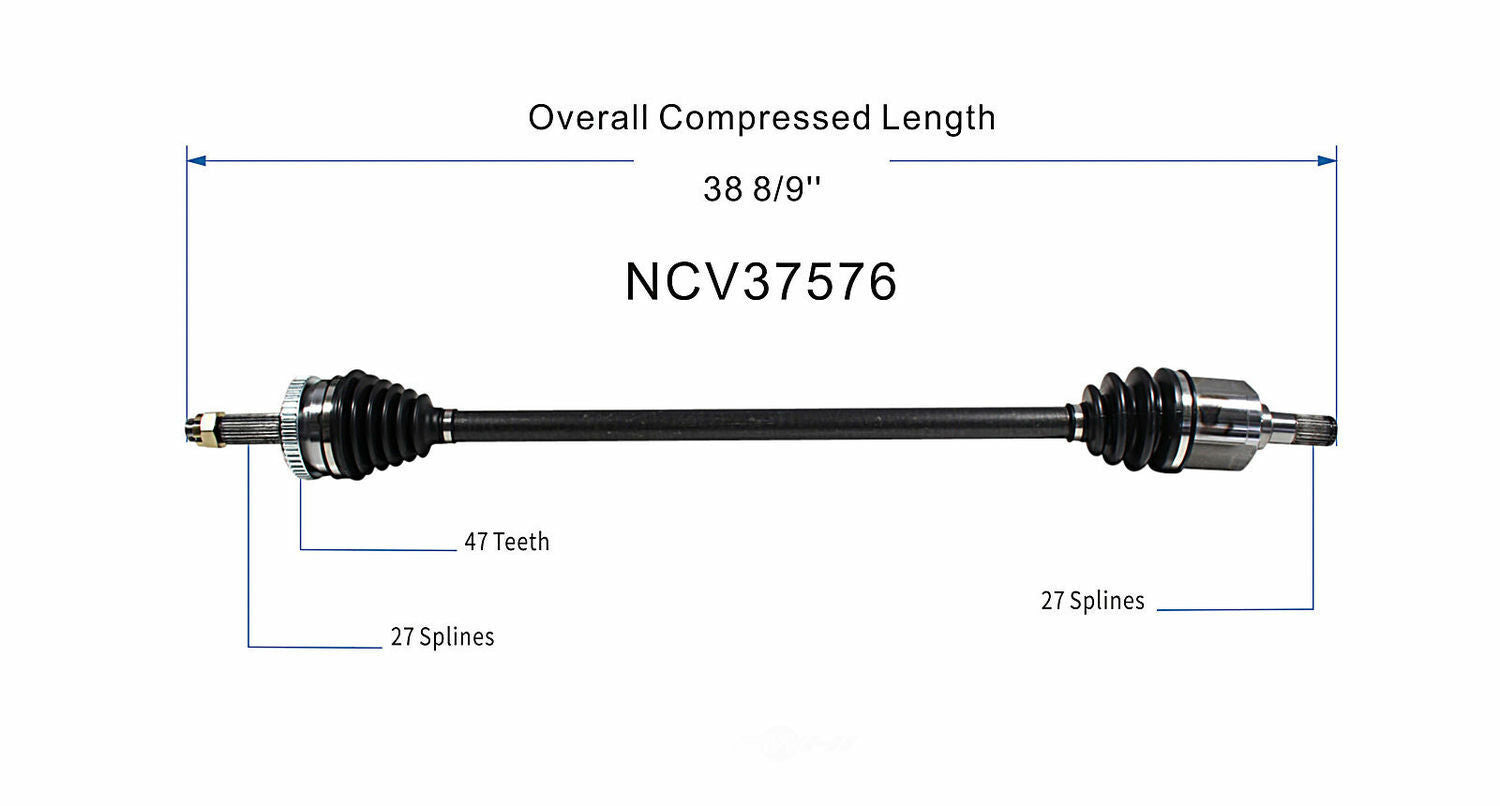 GSP North America NCV37576 CV Axle Assembly