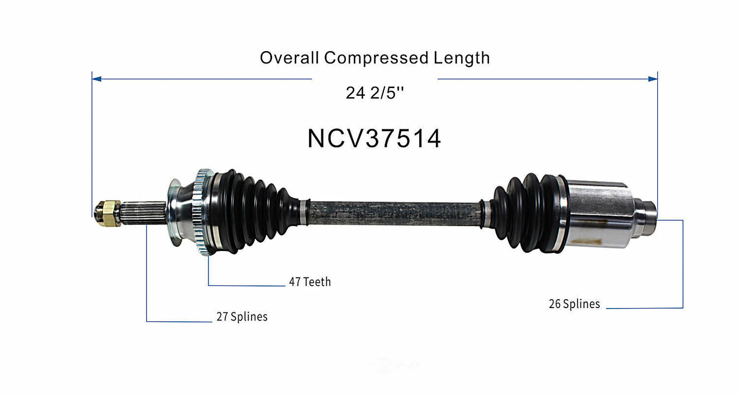 GSP North America NCV37514 CV Axle Assembly
