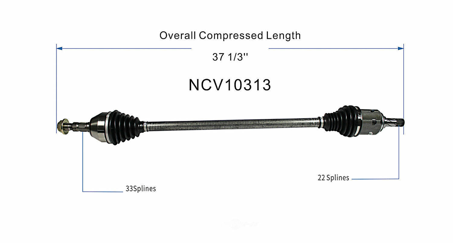 GSP North America NCV10313 CV Axle Assembly