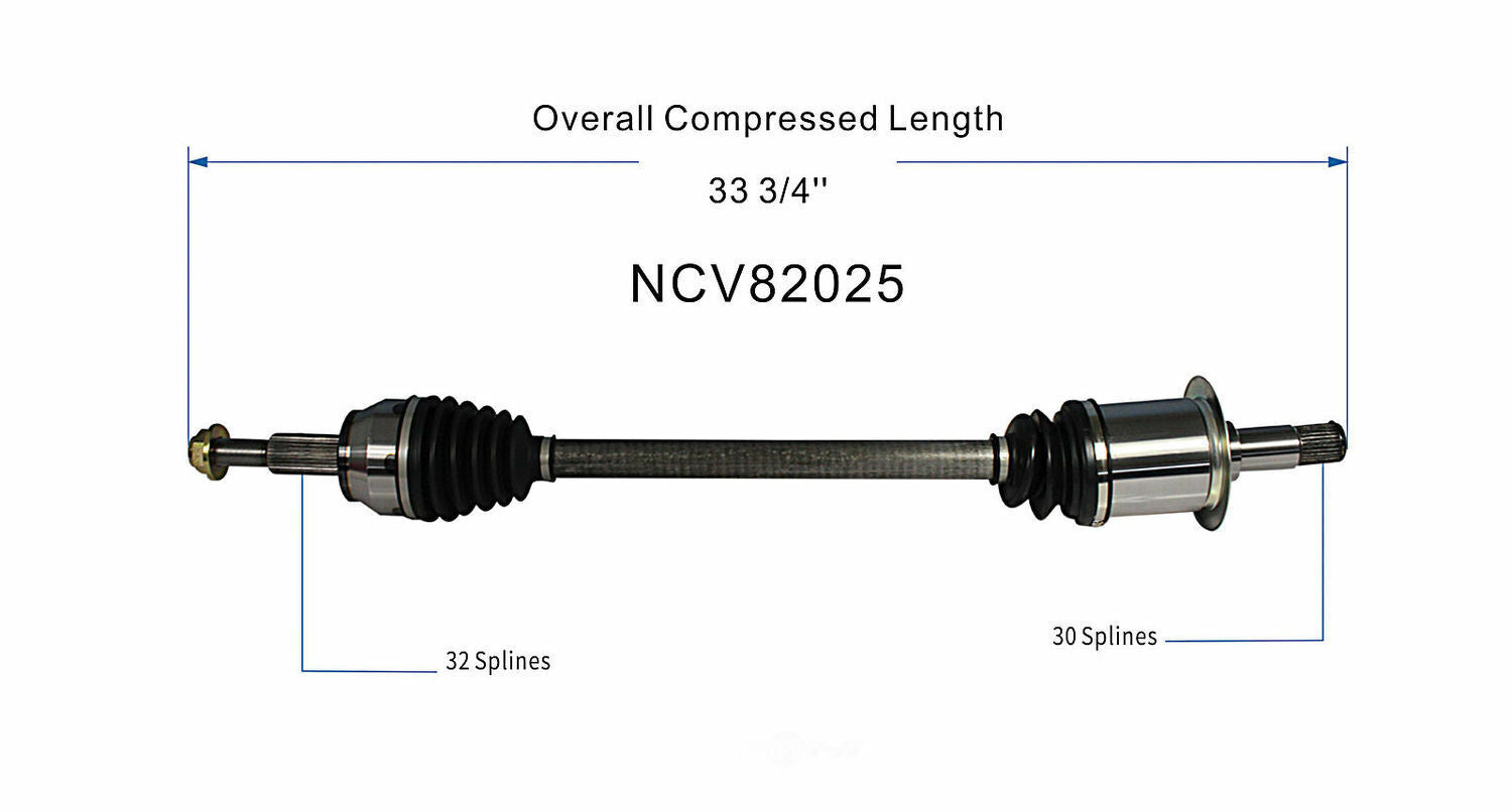 GSP North America NCV82025 CV Axle Assembly