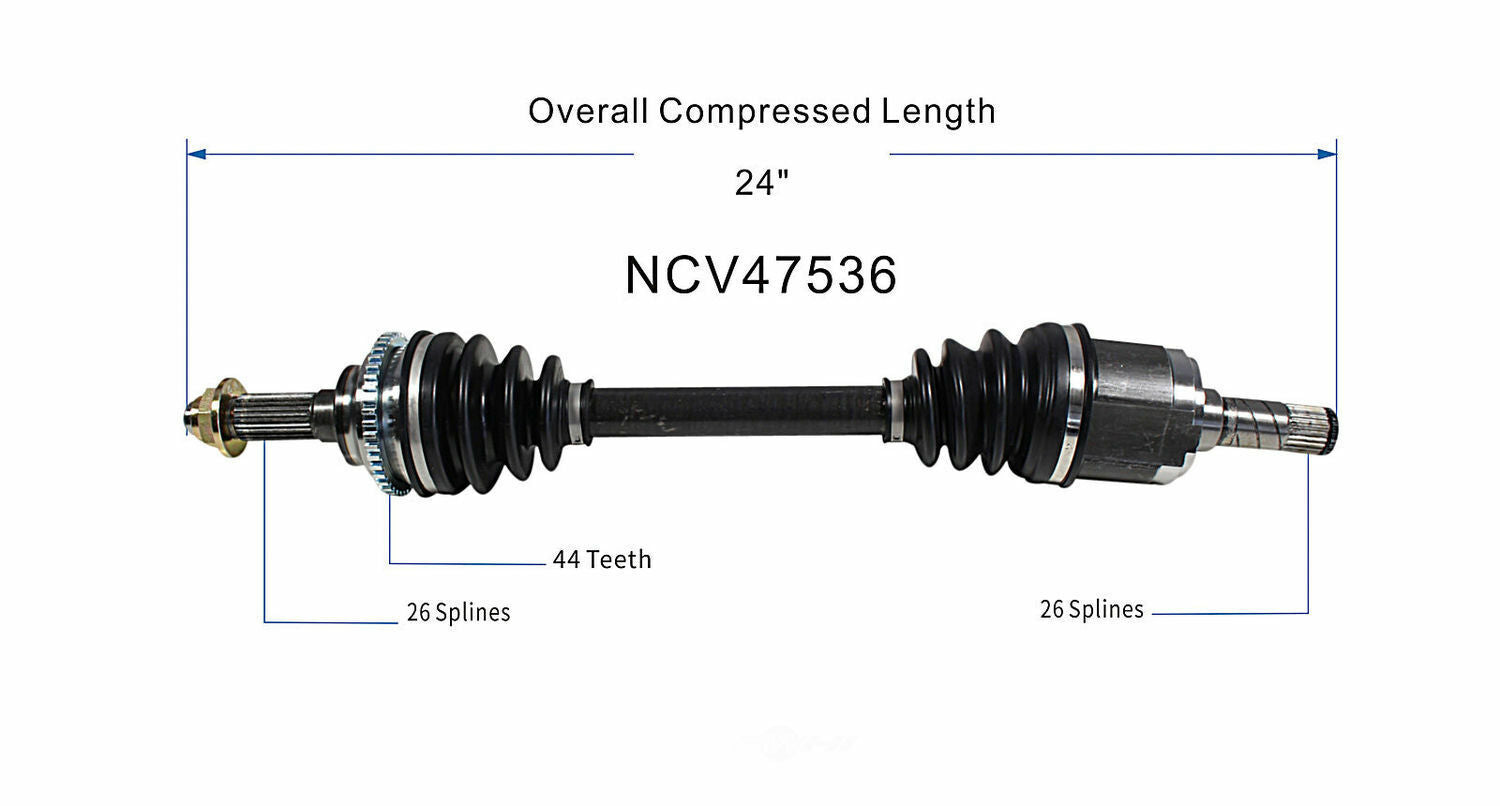 GSP North America NCV47536 CV Axle Assembly