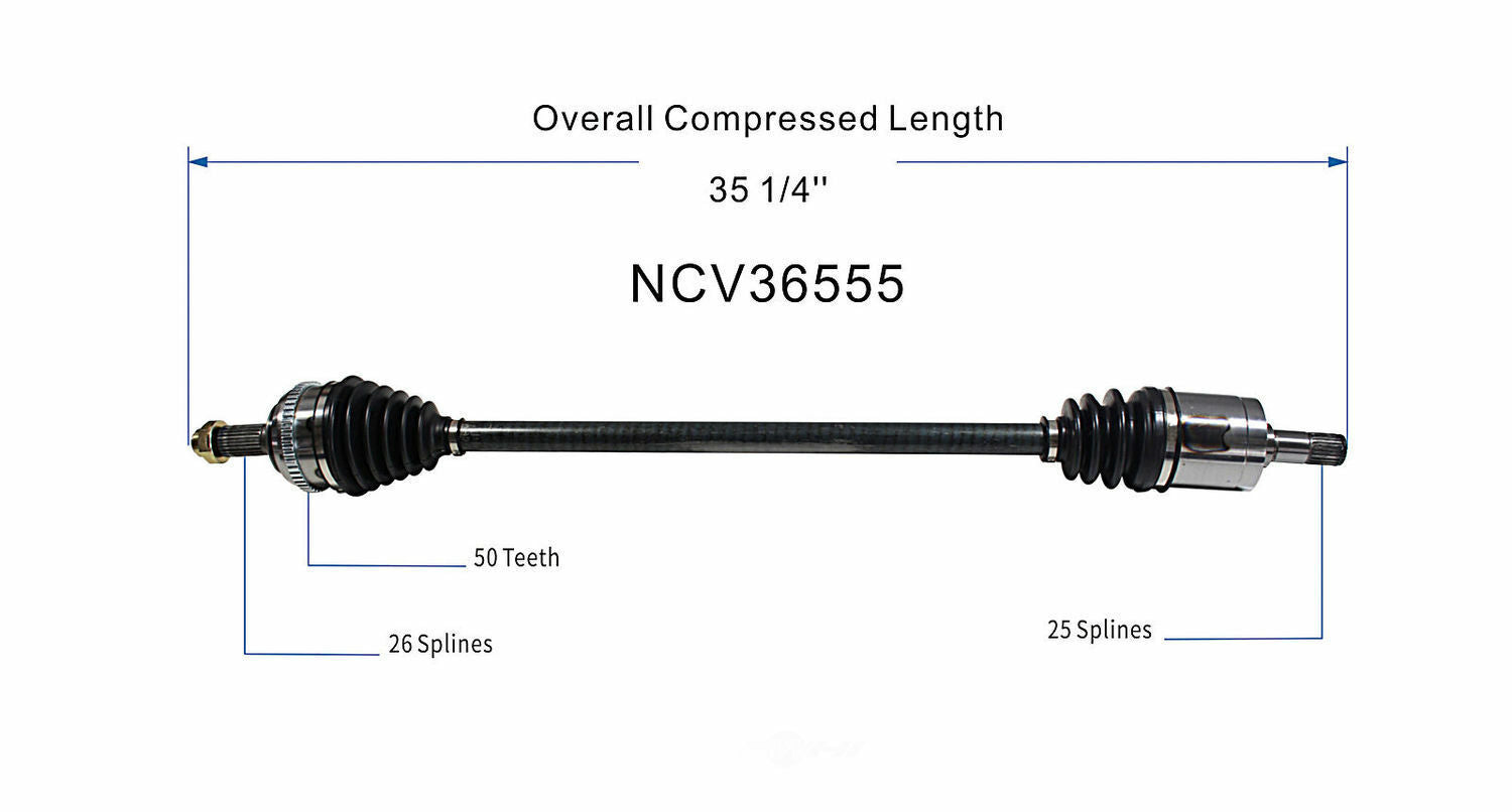 GSP North America NCV36555 CV Axle Assembly