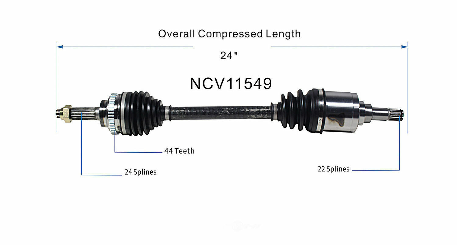GSP North America NCV11549 CV Axle Assembly