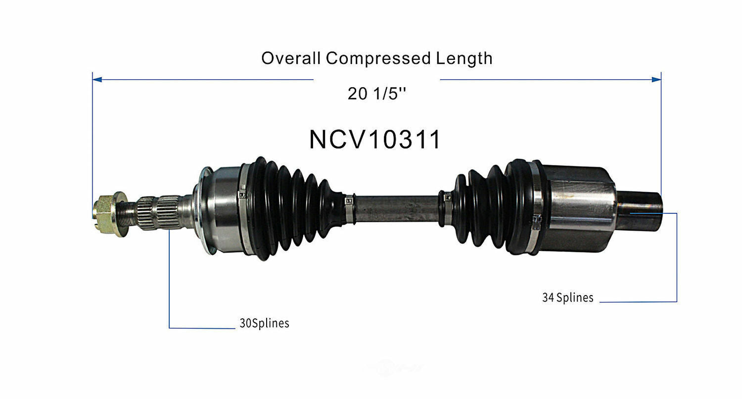 GSP North America NCV10311 CV Axle Assembly