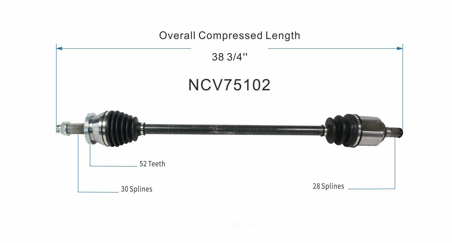 GSP North America NCV75102 CV Axle Assembly