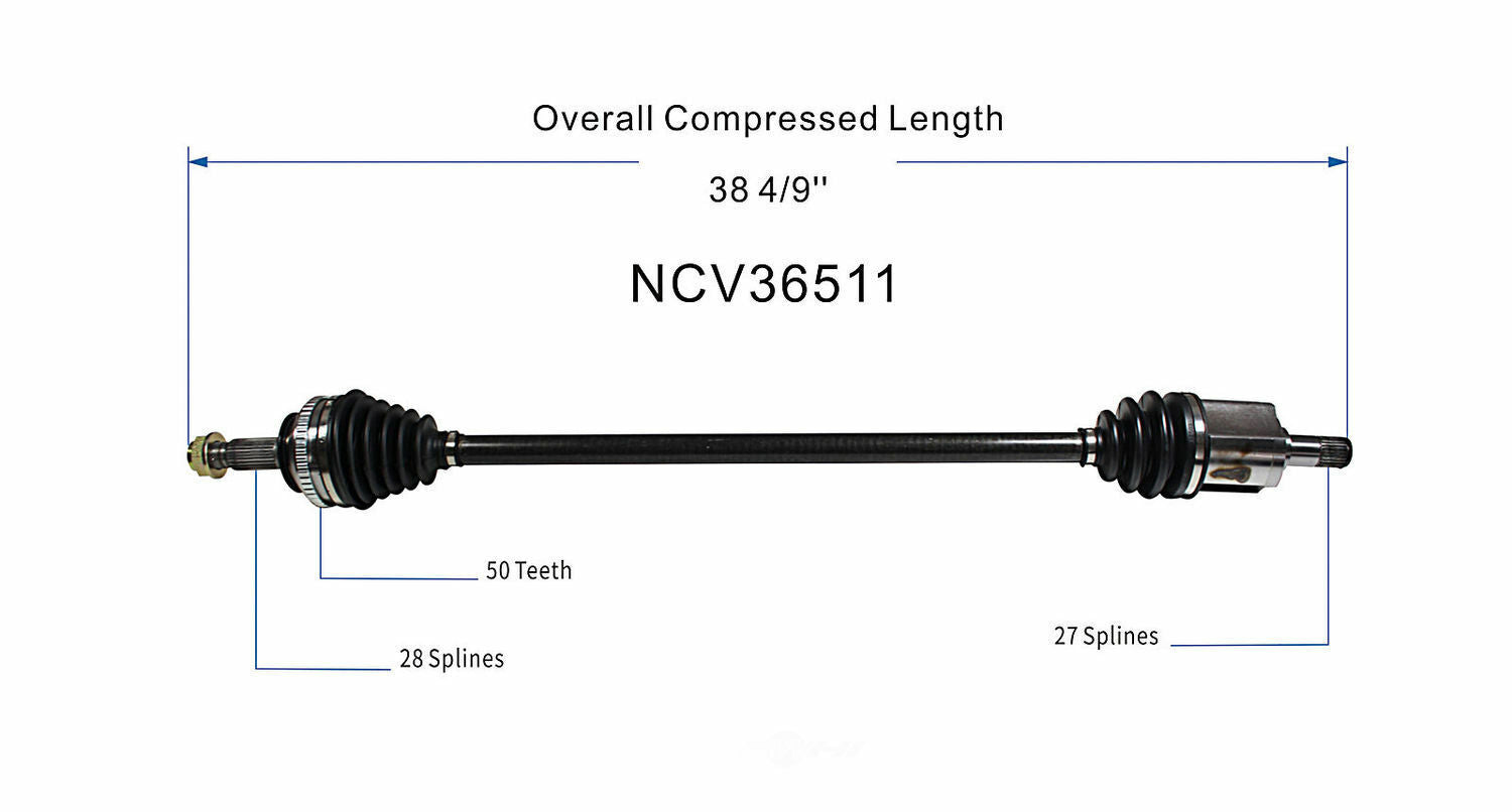 GSP North America NCV36511 CV Axle Assembly
