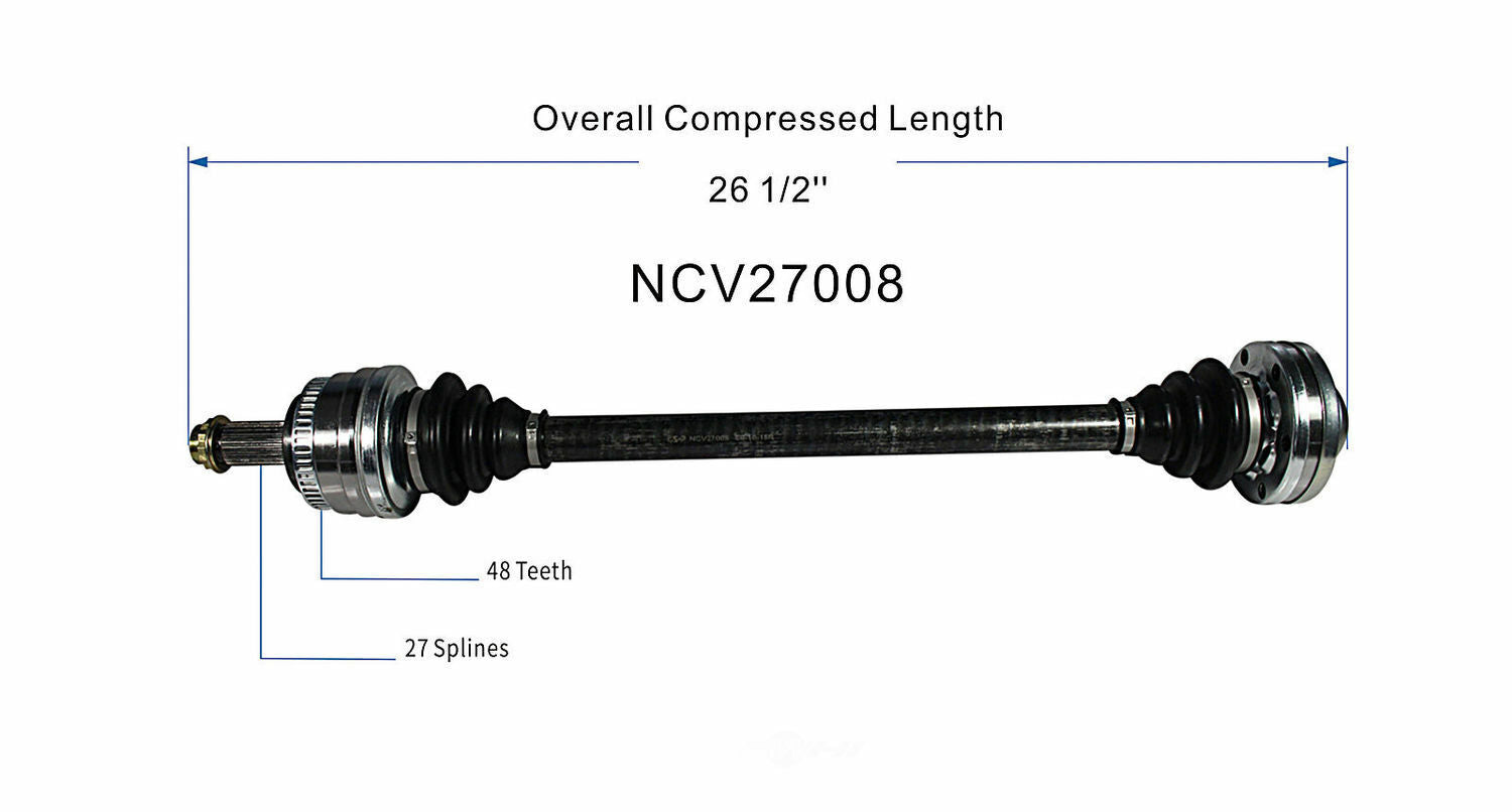 GSP North America NCV27008 CV Axle Assembly