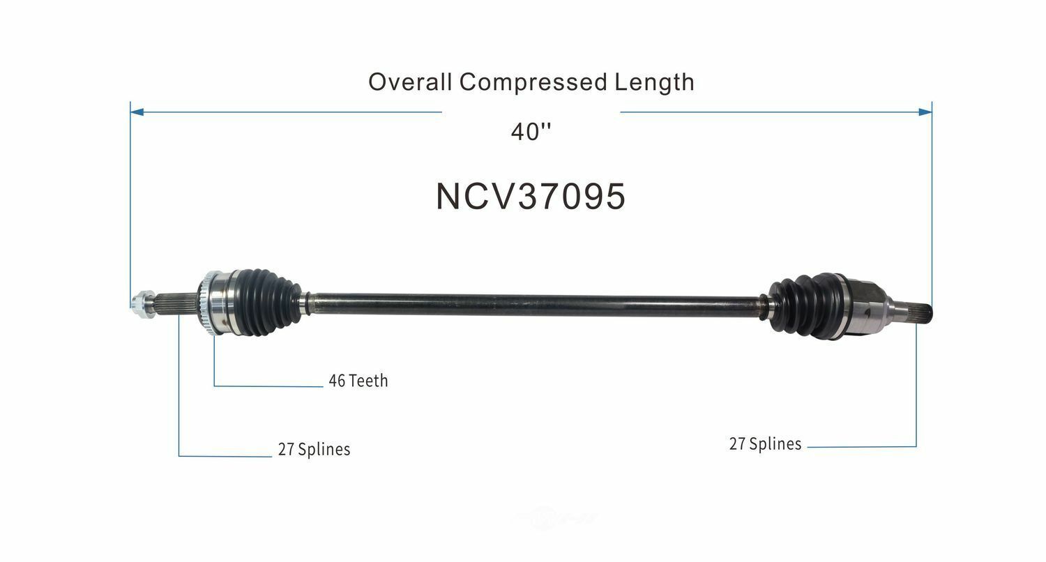 GSP North America NCV37095 CV Axle Assembly