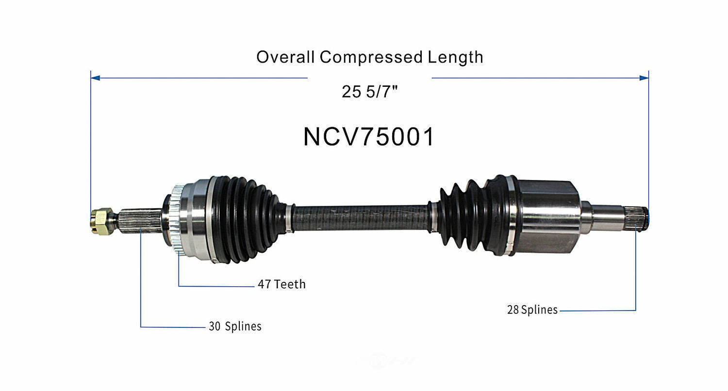GSP North America NCV75001 CV Axle Assembly