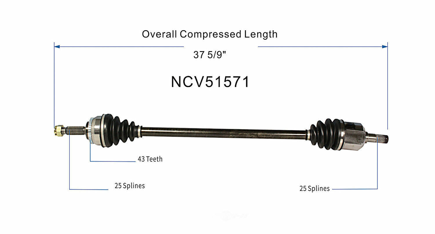 GSP North America NCV51571 CV Axle Assembly