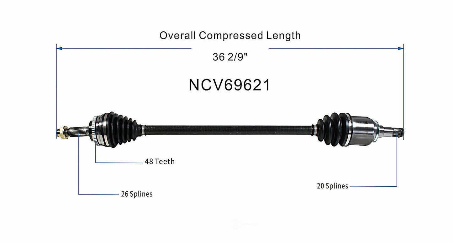 GSP North America NCV69621 CV Axle Assembly
