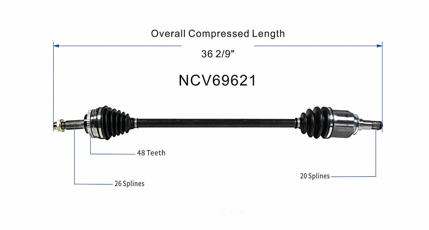 GSP North America NCV69621 CV Axle Assembly