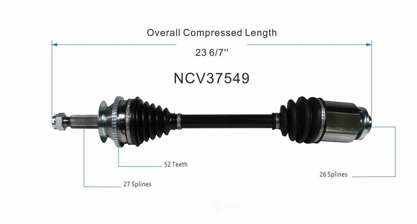 GSP North America NCV37549 CV Axle Assembly