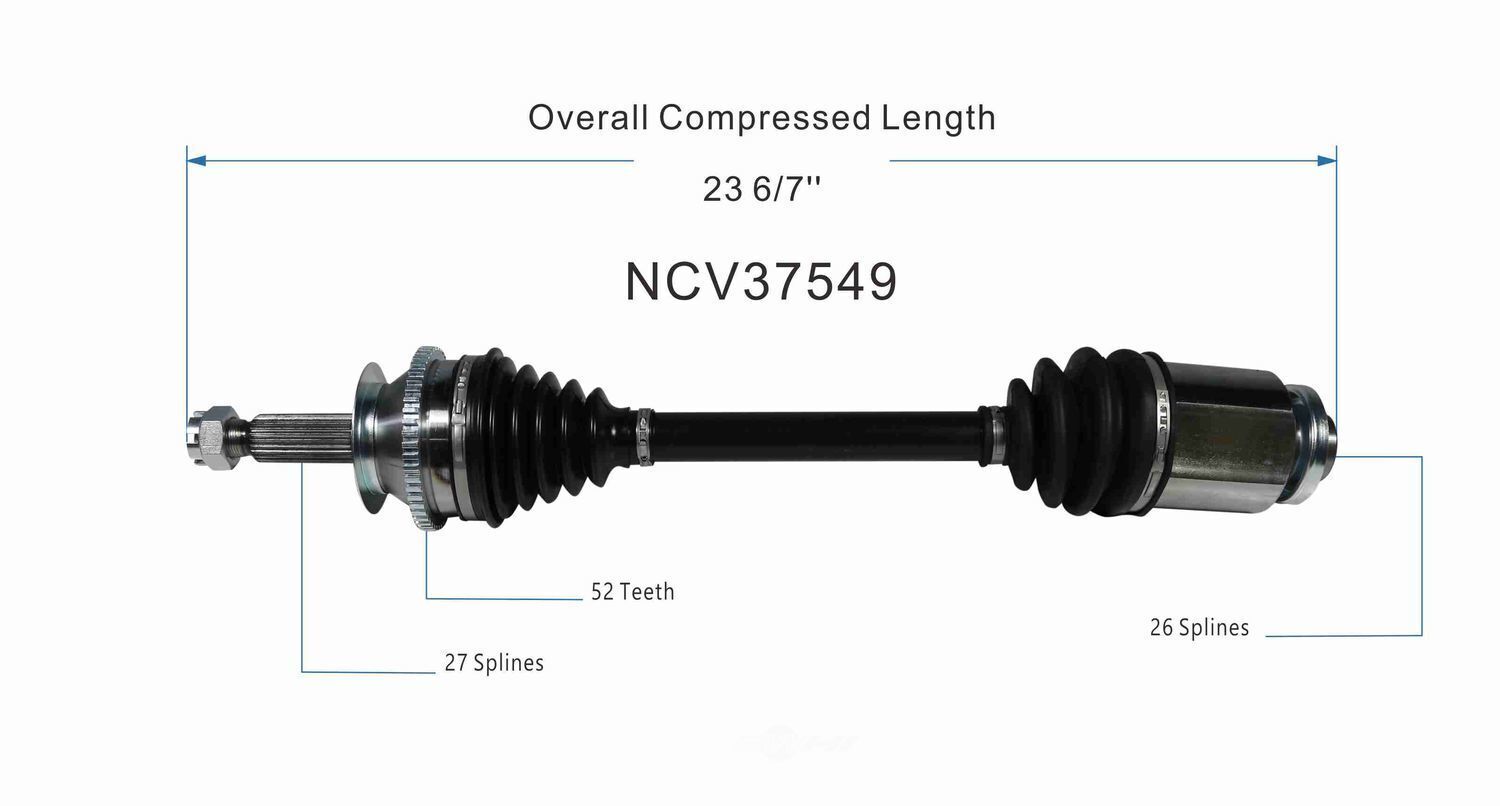 GSP North America NCV37549 CV Axle Assembly