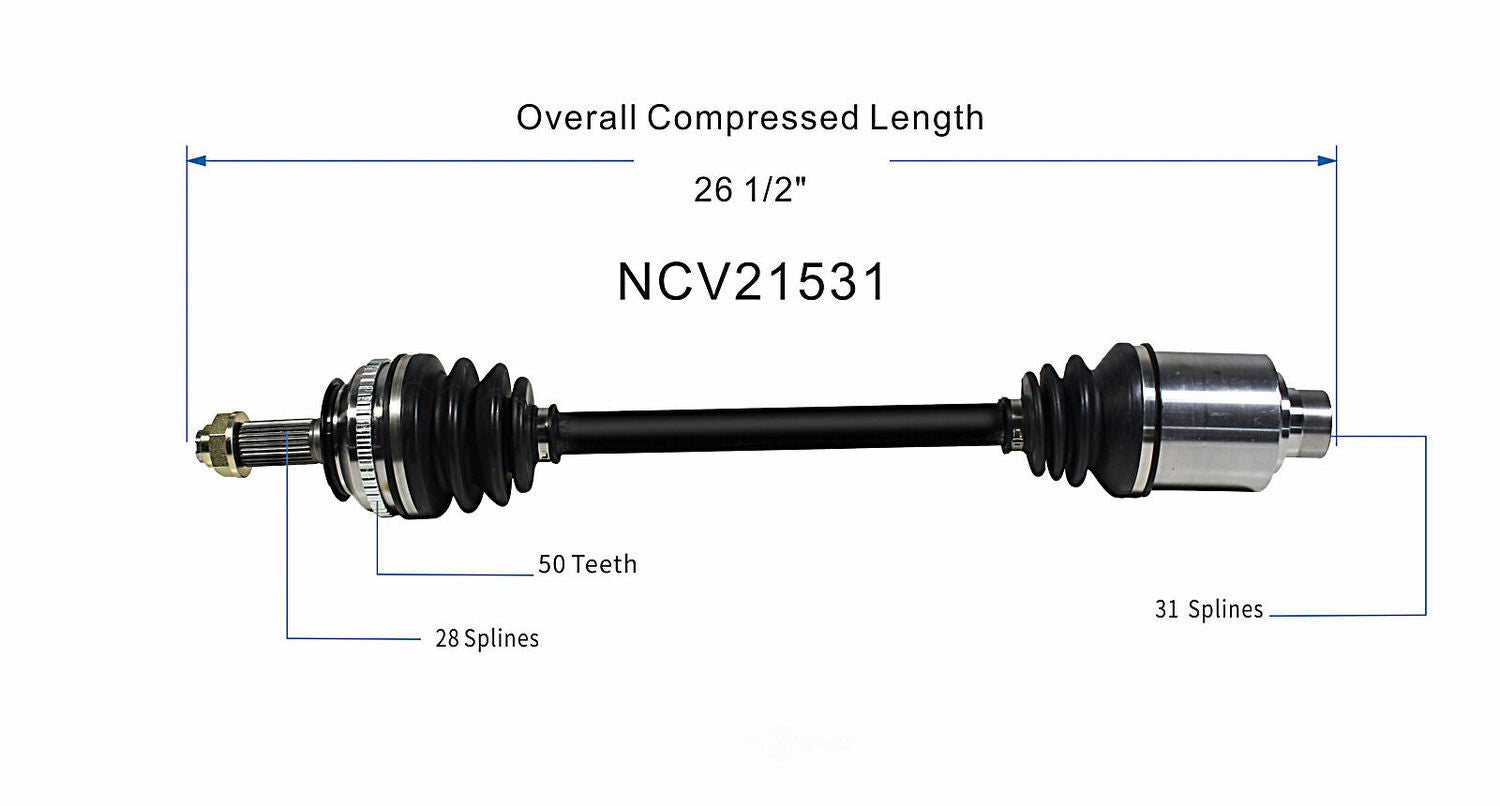 GSP North America NCV21531 CV Axle Assembly