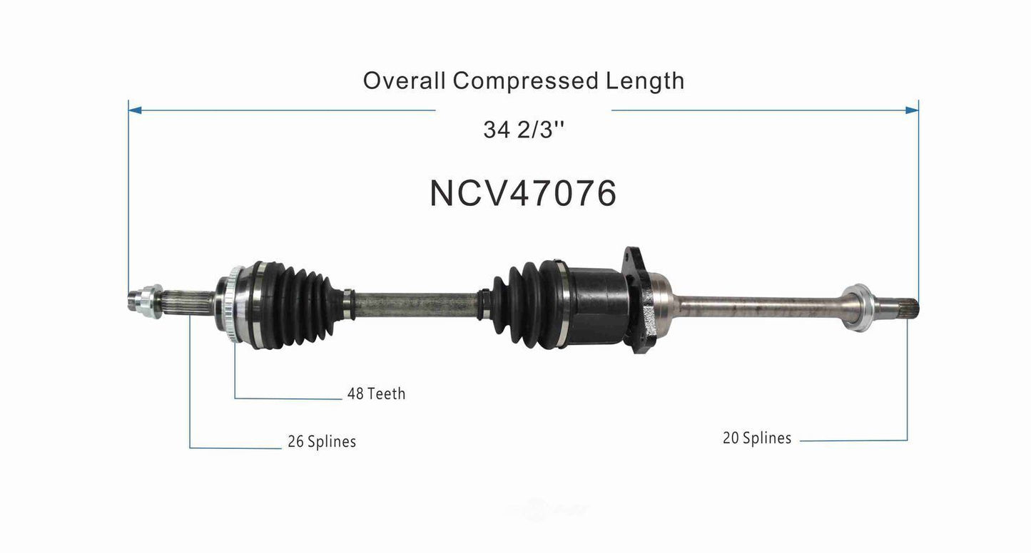GSP North America NCV47076 CV Axle Assembly