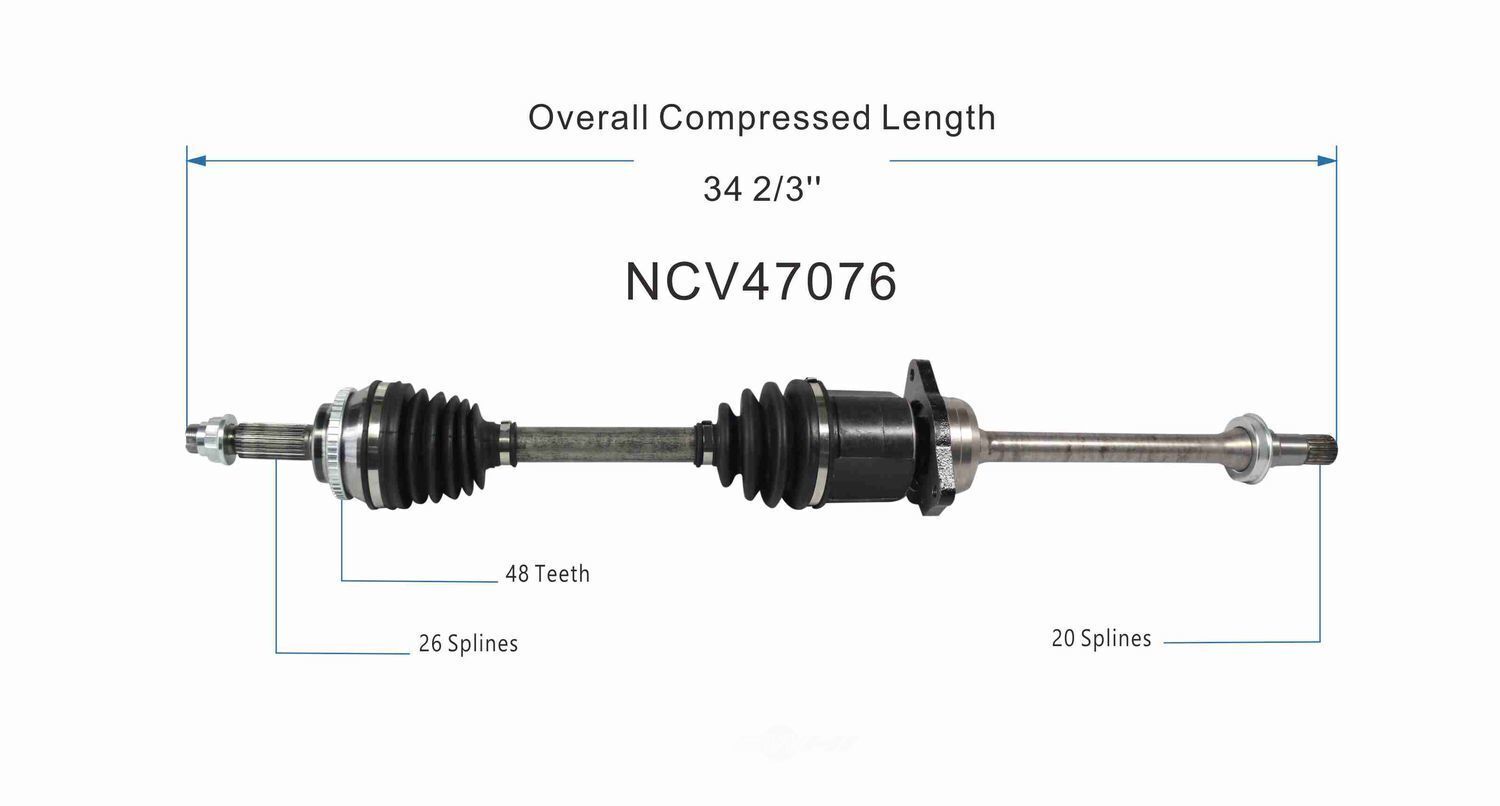 GSP North America NCV47076 CV Axle Assembly