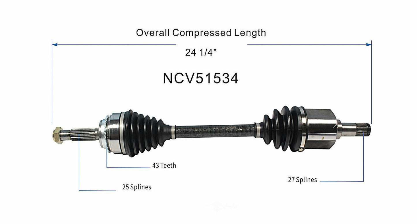 GSP North America NCV51534 CV Axle Assembly