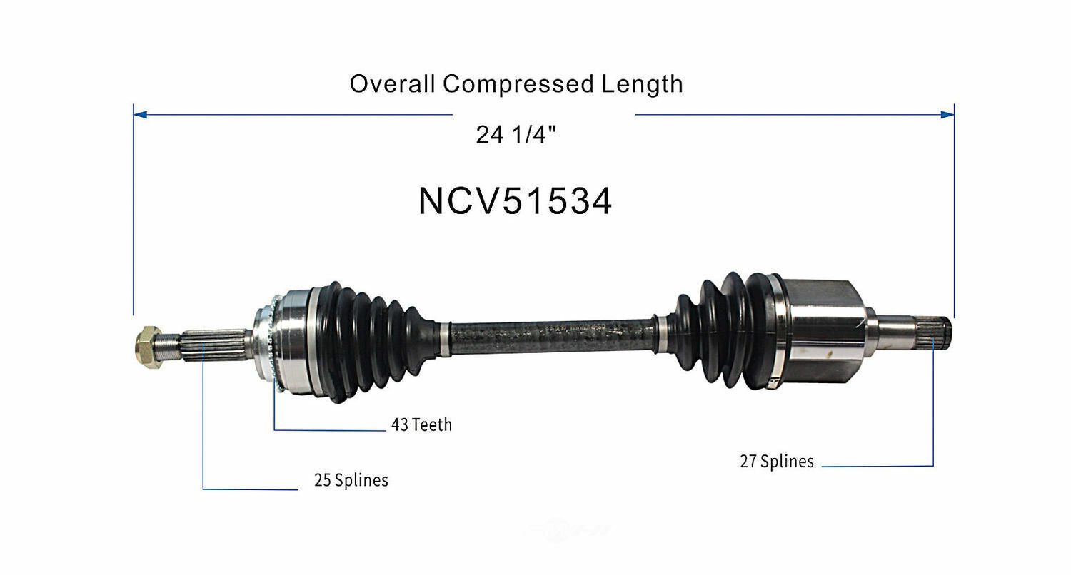 GSP North America NCV51534 CV Axle Assembly